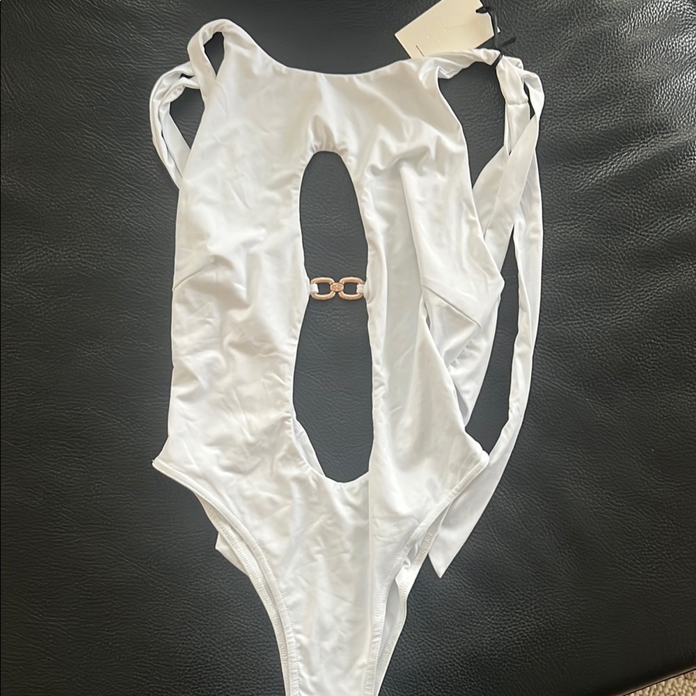 Elegant White One-Piece Swimsuit